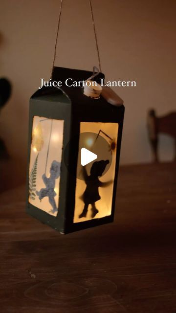 Sibia Torres Padilla | DIYs on Instagram: "One of our favorite ways of reusing milk or juice cartons is turning them into lanterns. I got these cute little silhouettes from my friend’s @my_seasonal_treasury Etsy shop Light of the Stone. She makes the most beautiful resources.   I cut the center out of each side of the juice carton to turn them into a little windows. I start with an X-Acto knife and finish it off with scissors. Normally, use contact paper and flowers to fill in the windows, but this time I decided to go with wax paper I started by cutting pieces of wax paper that would fit each side perfectly I glued the silhouettes and pressed flowers on the non-waxy side of the paper. I did the silhouettes with a glue stick, and the pressed flowers with a tiny bit of mod podge. You don’t Reuse Milk Carton, Lantern Diy For Kids, Mod Podge Christmas Crafts, Diy Lanterns For Kids, Lantern Diy Ideas, Silhouette Lantern, Too Much Glue, Christmas Lanterns Diy, Toddler Montessori Activities