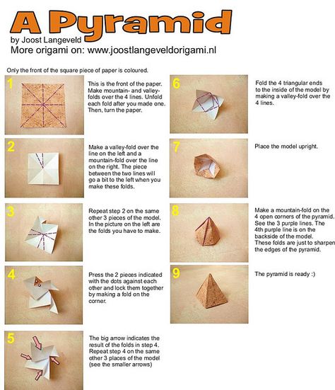 Origami Pyramid by joostlangeveld, via Flickr Origami Pyramid, Pesach Crafts, Ancient Egypt Unit Study, Passover Ideas, Ancient Egypt For Kids, Egypt Lessons, Ancient Egypt Unit, Passover Crafts, Ancient Egypt Projects