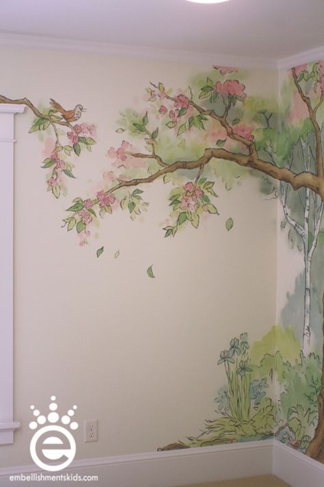 tree mural Baby Room Murals, Tree Mural Kids, Woodland Mural, Room Murals, Garden Mural, Kids Room Murals, Tree Mural, Nursery Mural, Murals For Kids