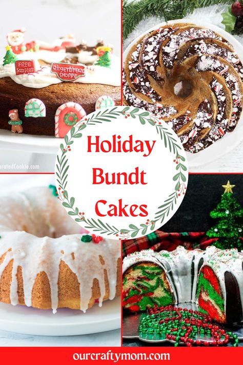 Spiked Eggnog Bundt Cake, Christmas Tree Bundt Cake, Christmas Cake Jars, Christmas Bundt Cake Recipes From Mix Boxes, Christmas Wreath Bundt Cake, Cake Mix Christmas Desserts, Christmas Bunt Cakes Ideas, Christmas Cake Ideas Easy Simple, Christmas Bundt Cake Decoration