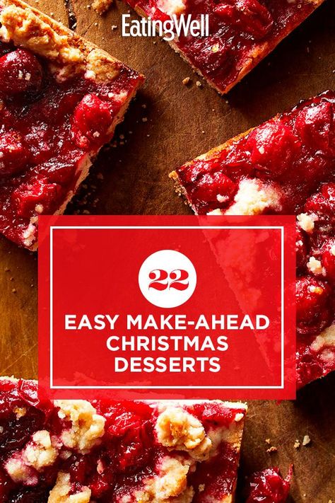 Easy Christmas Dessert For A Crowd, Desserts Make Ahead, Desserts To Make Ahead Of Time, Christmas Desserts Make Ahead, Christmas Desserts Easy Quick, Xmas Desserts Ideas Simple, Christmas Dessert Table Display Ideas, Dinner Party Desserts Make Ahead, Make Ahead Christmas Treats