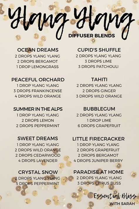 Diffuser blend suggestions using dōTERRA Ylang Ylang essential oil Essential Oil Perfume Spray, Essential Oil Combinations, Magia Das Ervas, Doterra Essential Oils Recipes, Essential Oil Diffuser Blends Recipes, Young Living Essential Oils Recipes, Essential Oils Guide, Ylang Ylang Essential Oil, Essential Oil Diffuser Recipes