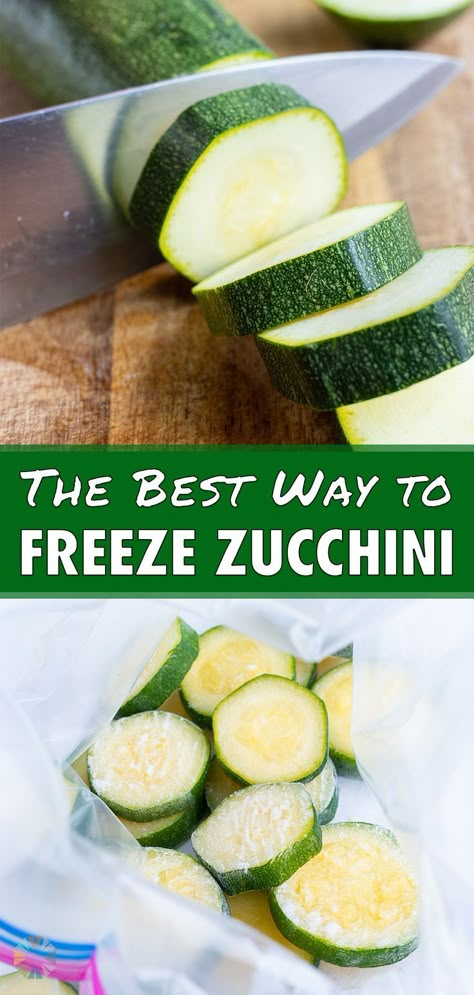 Sliced Zucchini Recipes, Shredded Zucchini Recipes, How To Freeze Zucchini, Freezing Squash, Sauteed Zucchini And Squash, Freezing Zucchini, Zucchini Casserole Recipes, Freezing Vegetables, Fresh Zucchini