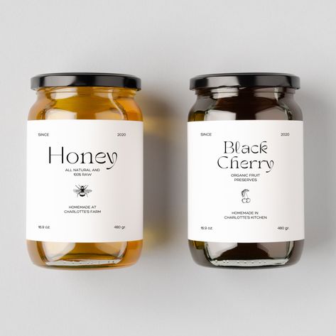 Honey Label Design, Jam Jar Labels, Honey Jar Labels, Jam Packaging, Jam Label, Honey Label, Honey Packaging, Jar Packaging, Honey Design