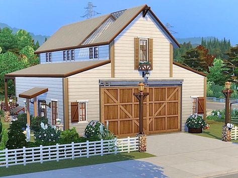 Simsational_Builds' Converted Barn Sims 4 Ranch Cc, Sims Lots, Small Barn House, Die Sims 4, American Barn, Hay Barn, Sims Builds, Sims 4 House Building, Converted Barn