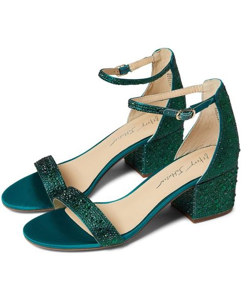 Betsey Johnson Mari Heeled Sandal Blue Sandals Heels, Blue By Betsey Johnson, Green Heels, Betsey Johnson Shoes, Strap Sandals Women, Embellished Sandals, Heeled Sandal, Betsy Johnson, Block Heels Sandal