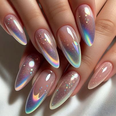 classy pastel chrome sparkly jelly galaxy almond s - Image Creator from Microsoft Designer Chrome Nails Almond Shape, Classy Almond Nails Ideas, Dip Powder Nails Ideas, Olivia Nails, Whimsical Nails, Nice Nails, Japanese Nails, Nails Makeup, Glass Nails