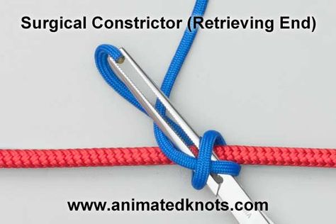 Surgical Constrictor Retrieving End  The Constrictor Knot (ABOK # 1188, p 216.) is uniquely suitable for use as a surgical ligature: it has superior binding properties, tightening smoothly and holding tight. This Retrieiving the End Technique is one way to facilitate tying it. Learn more. #nursingstudent #medicalstudent #medschool #medstudent Binding, Nursing Students, Life Skills