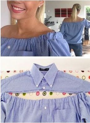 7a6a74cbe87bc60030a4bd041dd47b78desc35400815ri Shirt Dress Diy, Detail Couture, Diy Clothes Refashion, Upcycle Shirt, Sew Ins, Diy Vetement, Shirt Refashion, Pattern Blouse, Diy Sewing Clothes