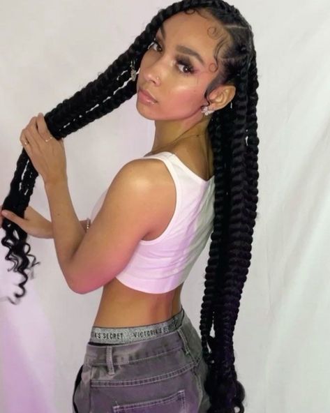 Coi Leray Braids, Braid Styles For Girls, Bantu Knot Hairstyles, Coi Leray, Cute Box Braids Hairstyles, French Hair, Fancy Hairstyles, African Braids, Long Braids