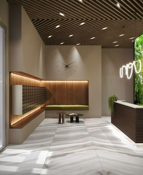 Mailroom Interior Design, Lobby Design Commercial, Door House Entrance, Residential Lobby Interior, Condo Lobby Design, Residential Lobby Design, Luxury Lobby Design, Luxury Lobby, Entrance Lobby Design