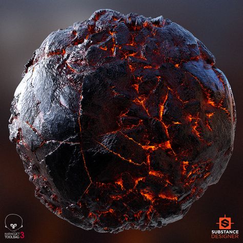 Lava Rock - Substance Designer Material, Aykut Asa on ArtStation at https://www.artstation.com/artwork/zaQ6D Substance Designer, Designer Profile, Texture Inspiration, Cool Rocks, 3d Texture, Materials And Textures, 3d Modelling, Lava Rock, Environment Concept Art