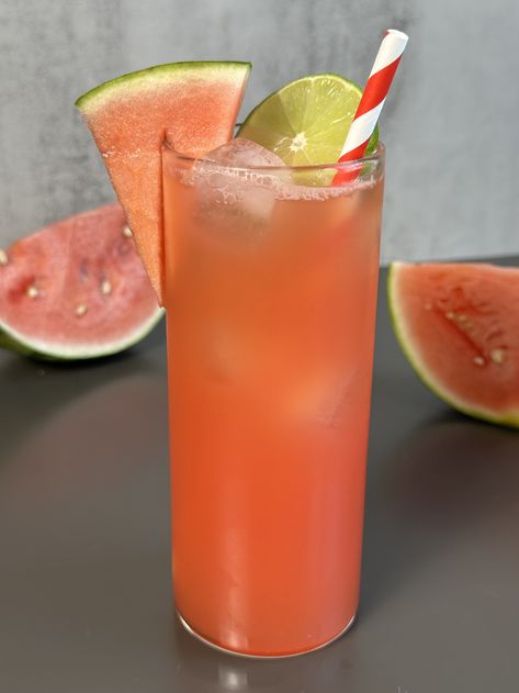 Watermelon Agua Fresca — Drinks with Danica Watermelon Jalapeno Margarita, Fresca Drinks, Watermelon Agua Fresca, Agua Fresca Recipe, Watermelon Wedge, Lychee Martini, Jalapeno Margarita, Agua Fresca, Highball Glass