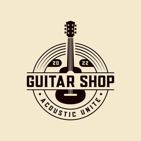 Download this Premium Vector about Premium Guitar Music Shop Vintage Logo and discover more Professional Graphic Resources on Freepik. #freepik #vector #guitar #guitarlogo #musicguitar #musicshop Photo Essay Examples, Guitar Logo, Art Plan, Site Plans, Music Shop, Guitar Music, Essay Examples, Guitar Shop, Retro Logo