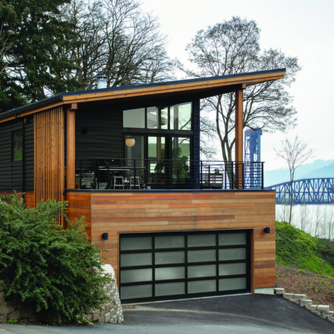 This Portland Home’s Double Fireplace Is Where We Want to Get Cozy Right Now | Sunset Magazine Northwest Modern Home, Architecture Design Studio, Home Designs Exterior, Bloxburg Modern, Exterior Bloxburg, Architecture Design Concept, Modern Cabin, Design Studios, Garage House