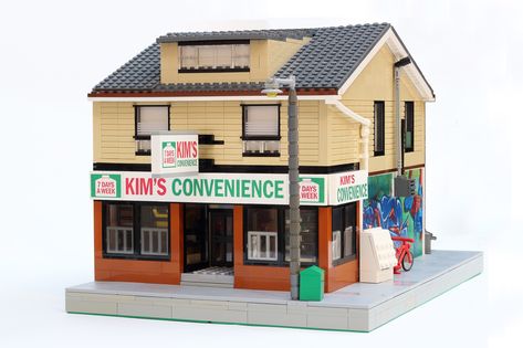 Kim's Convenience Store Model | This is a fan created model … | Flickr Minecraft Convenience Store, Convenience Store Exterior, Lego Mansion, Kim's Convenience, Planet Coaster, Lego Buildings, Micro Lego, Awesome Lego, Lego Modular