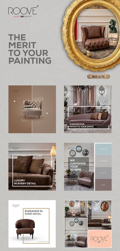 Roove Furniture Social Media on Behance Ikea Social Media Design, How To Order Design, Furniture Social Media, Furniture Template, Bd Design, Furniture Graphic, Interior Design Instagram, Social Media Branding Design, Furniture Ads