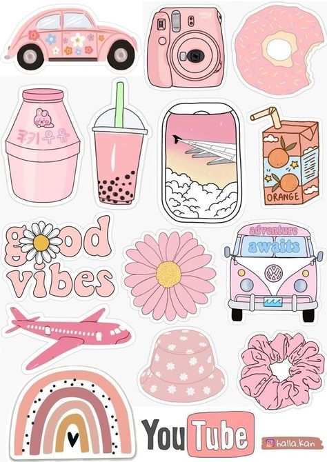 Printable Stickers Aesthetic Pastel, Kawaii Scrapbook Stickers, Cute Aesthetic Stickers Printable, Cute Stickers Printable Kawaii, Kawaii Stickers Printable, Aesthetic Stickers Printable, Stikers Aesthetic, Pola Jaring, Vintage Aesthetic Stickers Printables