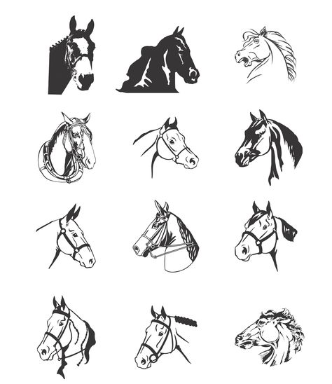 Horse Head Silhouette Vector EPS Free Download, Logo, Icons, Clipart Horse Vector, Black And White Horse, Sketch Free, Tiny Horses, Horse Tattoo, Head Tattoos, Black And White Painting, Silhouette Png, Tattoos Gallery