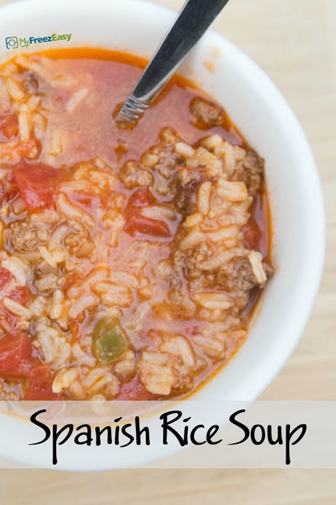 Leftover Spanish Rice What To Do With, Soup With Leftover Rice, Spanish Rice Soup, Spanish Rice Soup Recipe, Leftover Spanish Rice, Soup Sunday, Leftover Rice Recipes, Spanish Soup, Mexican Soup Recipes