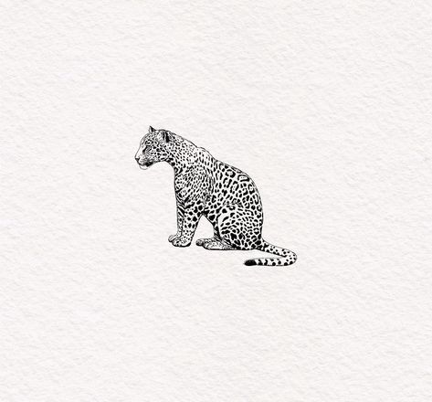 Tiny Leopard Tattoo, Safari Logo, Snow Leopard Tattoo, Tattoo Leopard, Jaguar Design, Jaguar Tattoo, Tattoo 2024, Tiny Tats, Leopard Tattoos