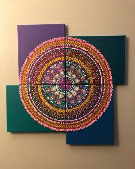 How to Draw Easy Modern Mandala Pattern Design: 40 Ideas Peace Crafts, Wellness Decor, Wal Art, Canvas Collage, Mandala Canvas, Mandala Art Therapy, Lippan Art, Painting Canvases, Mandalas Drawing