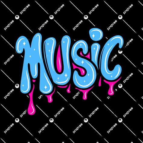 Typography Art Illustration, Typography Graffiti, Music Graffiti, Music Png, Letters Typography, Music Letters, Illustration T Shirt, Graffiti Font, Creative Lettering