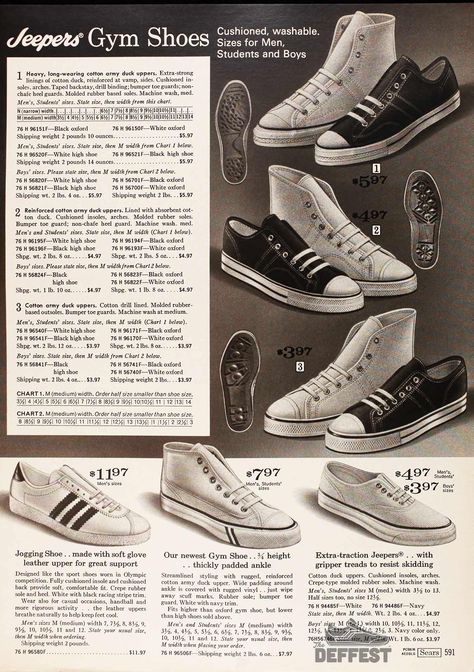 Sears Jeepers 1970 three stripe vintage sneaker ad @ The Deffest 60s Sneakers, 70s Sneakers, 1970s Sneakers, Mens 70s Fashion, Old Nikes, 80s Shoes, Vintage Converse, Cardi B Photos, Converse Jack Purcell