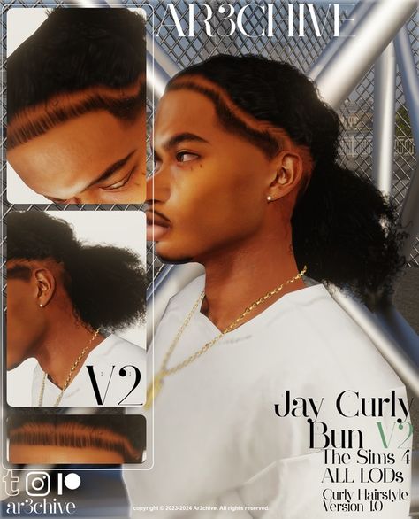 Jay Curly Bun V2 | Patreon Sims 4 Gawdly Sims, Sims 4 Cc Men Urban Hair, Sims 4 Cc White Skin, Sims 4 Grills Teeth Cc, Sims 4 Cc Cornrows, Sims 4 Male Braids, Sims 4 Cc Piercings Patreon, Sims 4 Cc Mens Hair Curly, Sims 4 Blonde Hair Cc