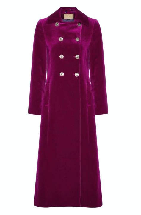 Long Pink Coat, English Outfit, White Editorial, Seventies Fashion, English Verbs, Tailored Coat, Velvet Coat, Stylish Coat, Abaya Designs