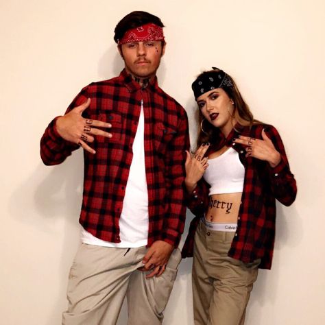 Chola Gangster Costume Couples, Cholo And Chola Halloween Costume, Cholo Couple Costume, Cholo Halloween Costume, Chola Halloween Costumes, Chola Costume Ideas, Outfit Cholo, Cholo Outfit, Chola Outfits