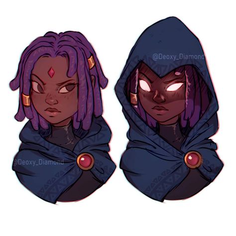 Black Titans Raven  "Serena" by Deoxy Diamond Raven Teen Titans, Black Cartoon Characters, Black Anime Characters, Black Artwork, Black Cartoon, Black Love Art, Black Art Pictures, Afro Art, Girls Cartoon Art