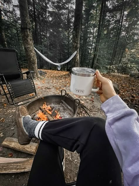 aurora roberts • wildfire Camping Activities For Adults, Coffee Camping, Camping Coffee Maker, Cozy Camping, Camping Inspiration, Camping Vibes, Fall Camping, Perfect Cup Of Coffee, Camping Aesthetic