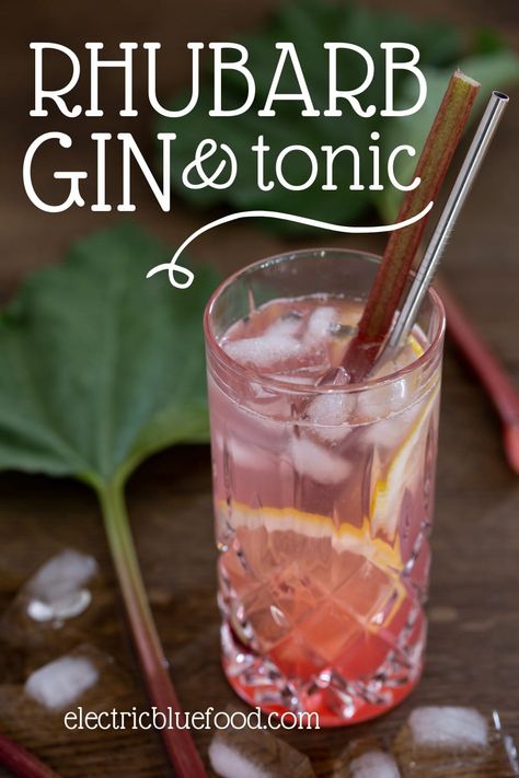 Rhubarb Gin And Tonic, Rhubarb Cocktail, Rhubarb Gin, Rhubarb Syrup, Flavoured Gin, Infused Gin, Hot Drinks Recipes, Tonic Recipe, Full Fat Yogurt