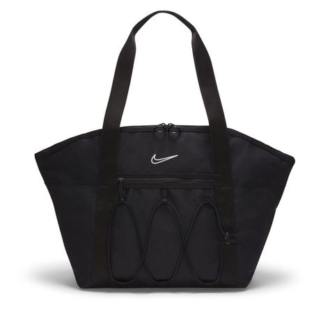 The Nike One Tote Bag is your solution to fitting everything into your day. From work or school to working out—the versatile design holds everything you need. Load up the lightweight bag with a laptop, yoga mat, water bottle and everything else to conquer your day. Out-of-Sight Storage The spacious main area zips open wide at the top. A padded sleeve inside holds a laptop, and a mesh pocket keeps smaller belongings organised. A Place for Everything The elastic bungee on the side cinches down to Nike Tote Bags, Small Gym Bag, Nike Casual, Gym Tote, Nike Bags, Nordic Walking, Laptop Shoulder Bag, Nike Accessories, Lightweight Bag