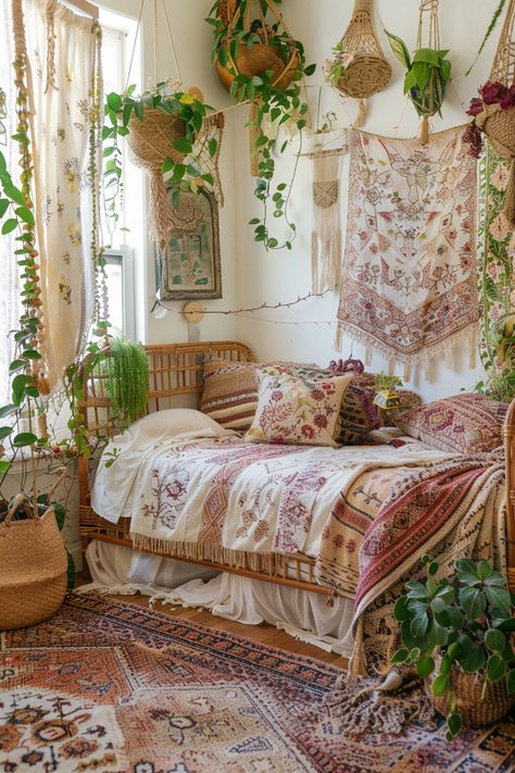 Boho Ethereal Aesthetic, Minimal Boho Apartment, Dorm Room Ideas Cottagecore, Natural Room Ideas, Secret Garden Bedroom, Cottage Aesthetic Bedroom, Cottagecore Lounge, Aesthetic Bedroom Inspirations, Cottage Core Apartment