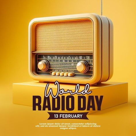 Psd world radio day instagram post desig... | Premium Psd #Freepik #psd Radio Poster, World Radio Day, Poster Social Media, Instagram Post Design, World Radio, Technology Icon, Music Radio, Dj Music, Card Banner