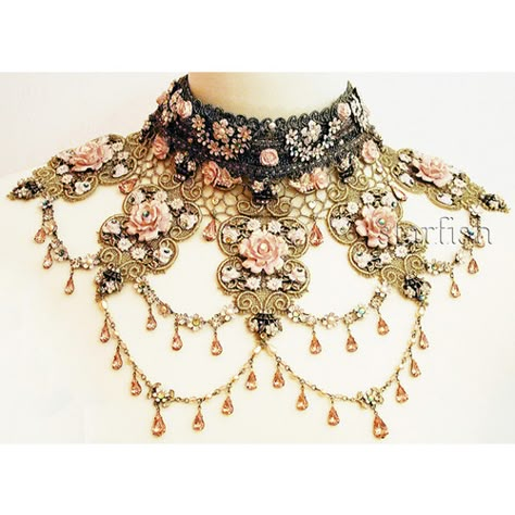 americangothgirl: miesuku: Michal Negrin rose choker. I ADORE... Rose Choker, Michal Negrin, Crystals Necklace, Swarovski Necklace, Moda Vintage, Necklace Choker, Victorian Jewelry, Fantasy Fashion, Victorian Fashion