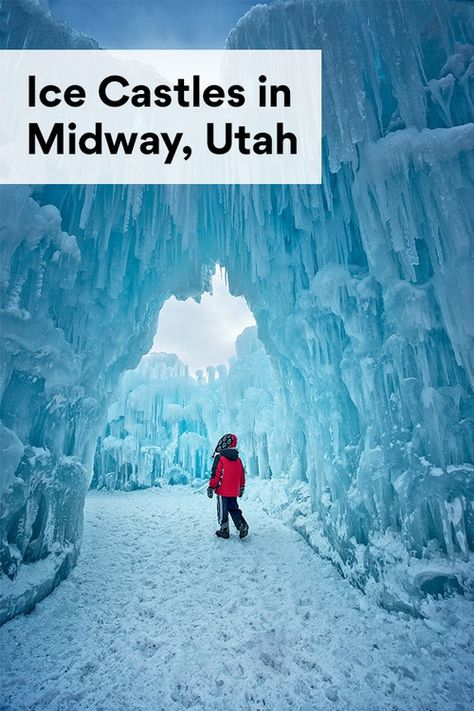 Midway Ice Castles Utah, Utah Lantern Festival, Utah In December, Park City Utah Winter, Quotes Outdoors, Midway Utah, Tattoos Animals, Ice Castle, Utah Vacation