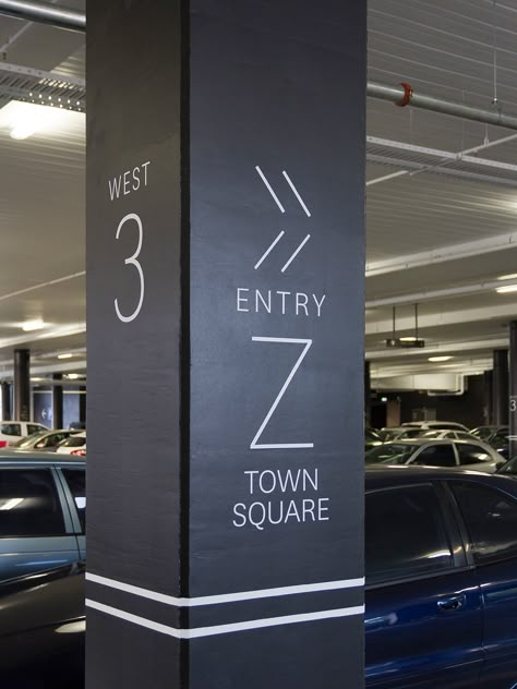 Eastland Wayfinding and Signage on Behance Parking Lot Signage, Parking Signage, Parking Lot Sign, Environmental Graphics Signage, Entrance Signage, Park Signage, Wayfinding Signage Design, Industrial Signage, Warehouse Design