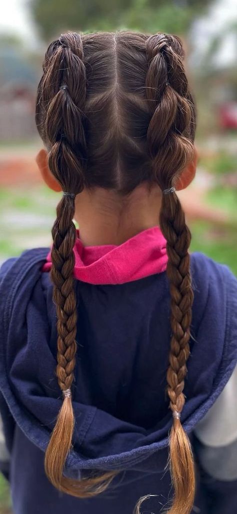 Hair Styles For 2nd Grade, Toddler Soccer Hairstyles, Cowgirl Hairstyles For Kids, Long Hairstyles For Girls Kids, Big Girl Hairstyles, 1st Grade Hairstyles, Hair Ideas For Girls Kids, Children’s Hairstyles, Child Hairstyles Girl