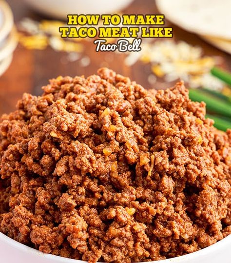 Taco Helper Homemade, Chalupa Meat Recipe, Good Taco Meat Recipe, How To Make Taco Meat Ground Beef, Tacobell Taco Meat Recipe, Taco Meat Recipes Mexican, Authentic Taco Meat Ground Beef Mexican Recipes, Boiled Taco Meat Ground Beef, Tex Mex Tacos Ground Beef