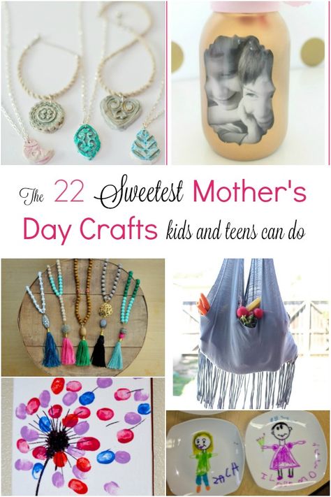 The 22 Sweetest Mother's Day Crafts Kids and Teens Can Do | How Does She Homemade Gifts For Mom, Diy Gifts For Mom, Unique Gifts For Dad, Mother's Day Crafts, Mothers Day Crafts For Kids, Diy Projects For Kids, Diy Mothers Day Gifts, Crafts Kids, Cadeau Diy