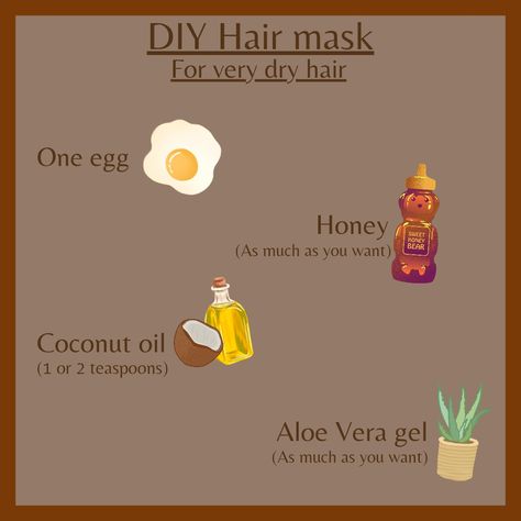 ▫️Mix your preparation well ▫️Apply the mask from your tips to your scalp ▫️Leave for 10 to 15 minutes then rinse with cold water ▫️Do your mask twice a week after your shampoo✨Your hair will be shiny, soft and less voluminous✨ How To Apply Hair Mask, Diy Hair Mask, Voluminous Hair, Aloe Vera Gel, Diy Hair, Hair Mask, Dry Hair, The Mask, Diy Hairstyles