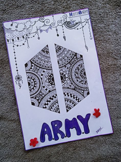 Asethic Drawing Ideas, Mandala Drawing With Quotes, Book Art Diy Easy, Drawing With Quotes, Doodle Simple, Drawing Mandala, Bts Logo, Drawings Sketches Pencil, Army Logo