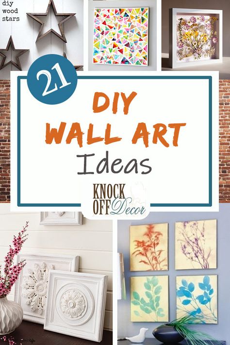 A collection of 21 great DIY Wall Art Ideas that cover paintings, rustic, dimensional art, living things and more! Wall Art Ideas Diy Paint, Upcycle Wall Art, 3 Canvas Painting Ideas Diy Wall Art, Easy Diy Wall Art Ideas, Diy Colorful Wall Art, Diy Wall Artwork, Diy Wall Art Painting, Coolest Crafts, Cheap Diy Wall Art