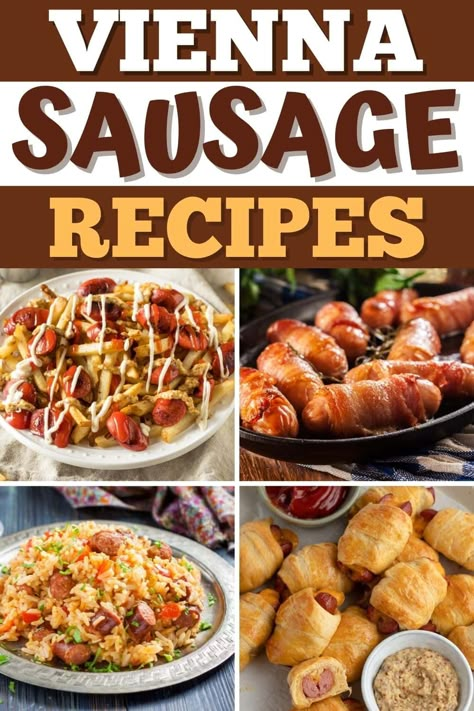 What To Do With Sausage Links, Small Sausages Recipes, Sausage Dog Recipes, Recipes With Vienna Sausages, Vienna Sausage Recipes Appetizers, Canned Vienna Sausage Recipes, Little Smokies Recipes Meals, Vienna Sausage Crockpot, Lil Smokies Recipes Dinner