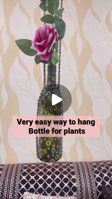 Jagwant Singh on Instagram: "Easy way to Hang Bottle for Plants 🪴

 #plants #garden #gardening #decor #decoration #bottle #bottles #recycle #recycling #diy #hanging #flowers #flower #useful #easy #fun #hacks #lifehacks" Diy Hanging Flowers, Bottle Planters, Fun Hacks, Hanging Wall Vase, Recycling Diy, Gardening Decor, Plants In Bottles, Cords Crafts, Hacks Lifehacks