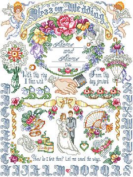 Wedding Cross Stitch Patterns Free, Wedding Sampler Cross Stitch, Wedding Record, Wedding Sampler, Wedding Cross Stitch Patterns, Sampler Cross Stitch, Wedding Cross Stitch, Wedding Cross, Applique Kit