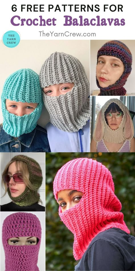 Stay warm and stylish this winter with these cozy crochet balaclava patterns. Perfect for cold weather activities, skiing, or snowboarding. Free Crochet Balaclava Pattern, Free Balaclava Crochet Pattern, Crochet Balaclava Pattern Free, Paw Crafts, Balaclava Crochet, Crochet Headwear, Crochet Balaclava, Patterns For Kids, Crochet Hood